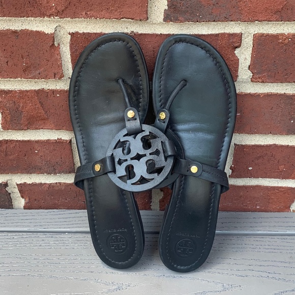 Tory Burch Miller Sandals in Black Leather